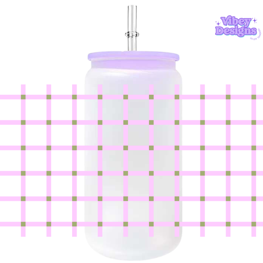Uv Dtf Wrap For 16oz Libbey Glass - Plaid Cup