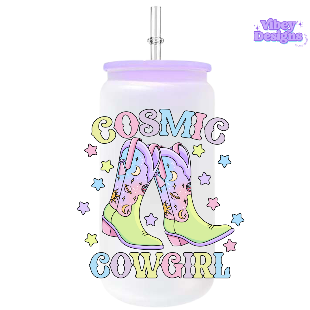 UV-DTF Transfer for Bottle, Glass, Mug, Diary - Cosmic Cowgirl