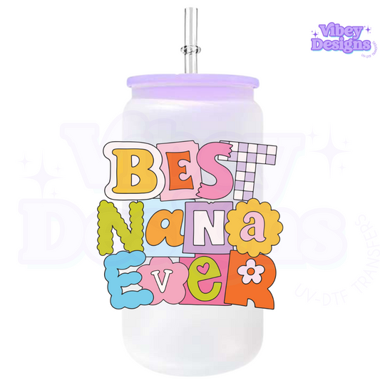 RTS UV-DTF Transfer for Bottle, Glass, Mug, Diary - Best Nana Ever