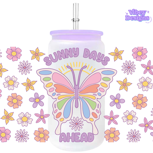 Uv Dtf Wrap For 16oz Libbey Glass - Sunny days ahead