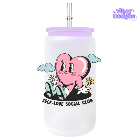 RTS UV-DTF Transfer for Bottle, Glass, Mug, Diary - Self Love Social Club