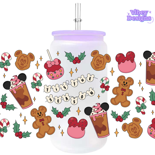 Uv Dtf Wrap For 16oz Libbey Glass - Tis the season