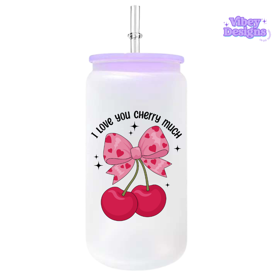 UV-DTF Transfer for Bottle, Glass, Mug, Diary - Love you cherry much