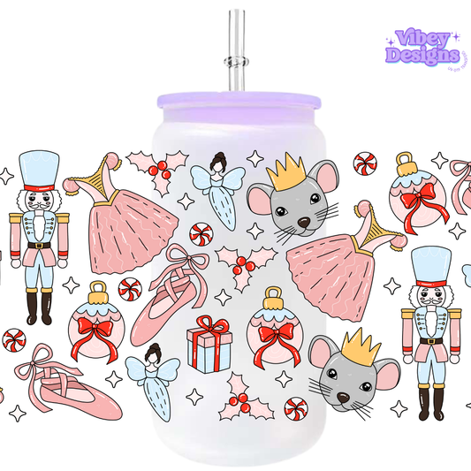 Uv Dtf Wrap For 16oz Libbey Glass - Nutcracker