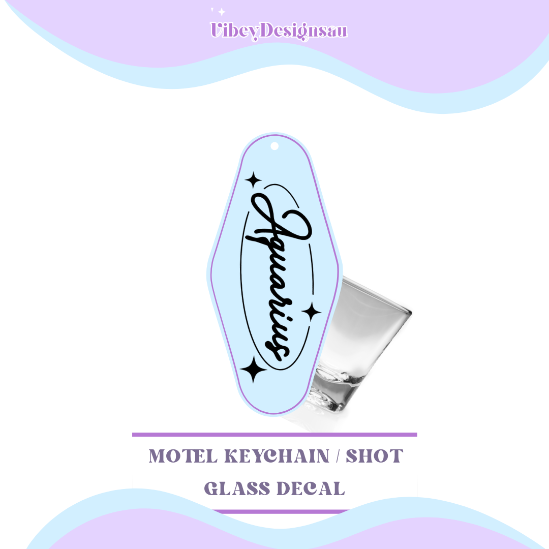 RTS Motel Keychain | Shotglass Decal - Aquarius