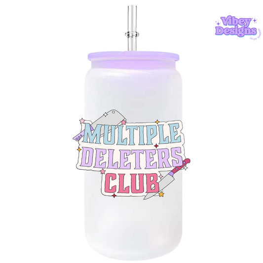 UV-DTF Transfer for Bottle, Glass, Mug, Diary - Multiple Deleters Club Badge