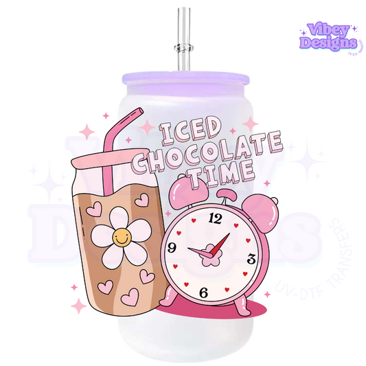 UV-DTF Transfer for Bottle, Glass, Mug, Diary - Iced Chocolate Time