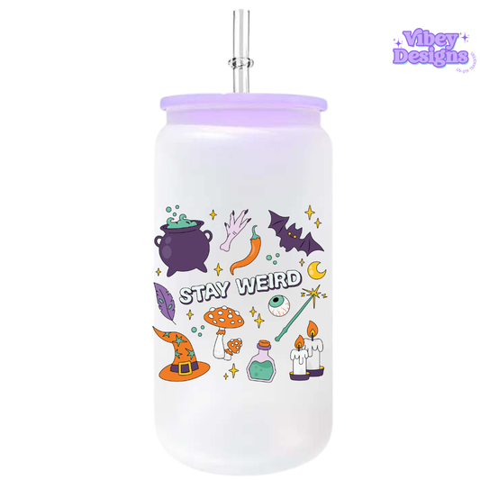 UV-DTF Transfer for Bottle, Glass, Mug, Diary - Stay Weird