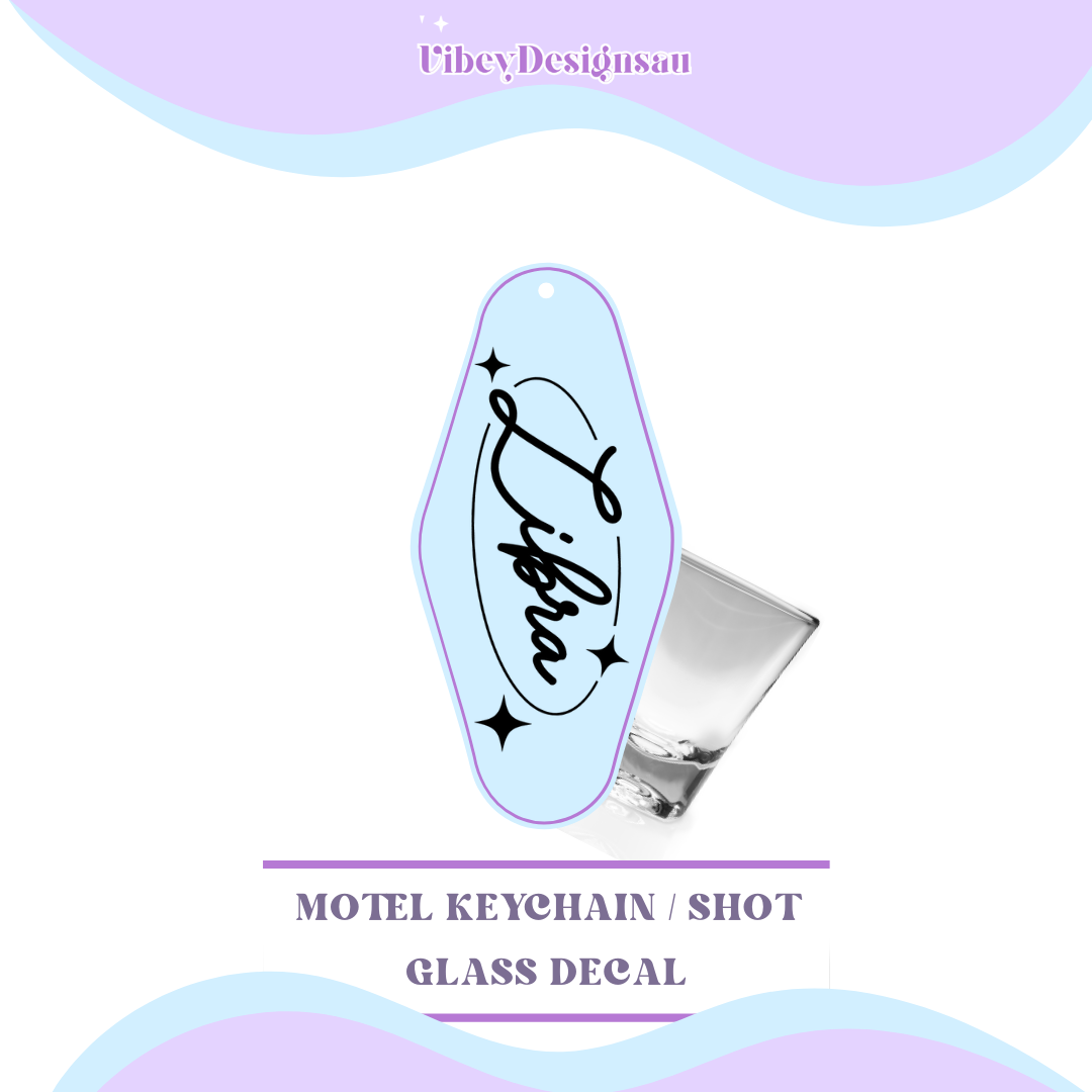 RTS Motel Keychain | Shotglass Decal - Libra