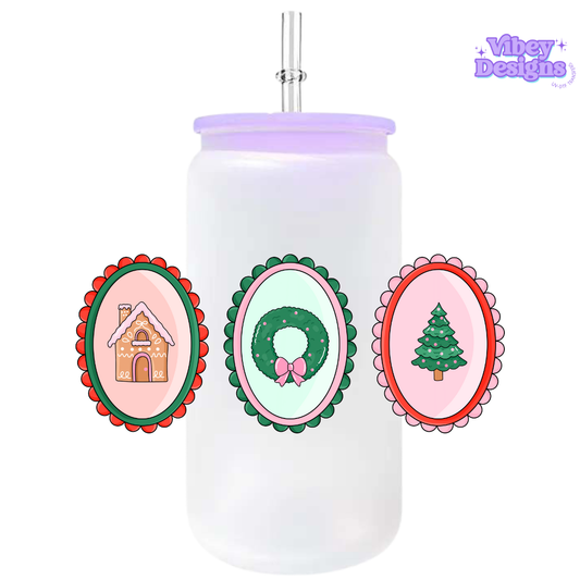 UV-DTF Transfer for Bottle, Glass, Mug, Diary - Christmas Frames