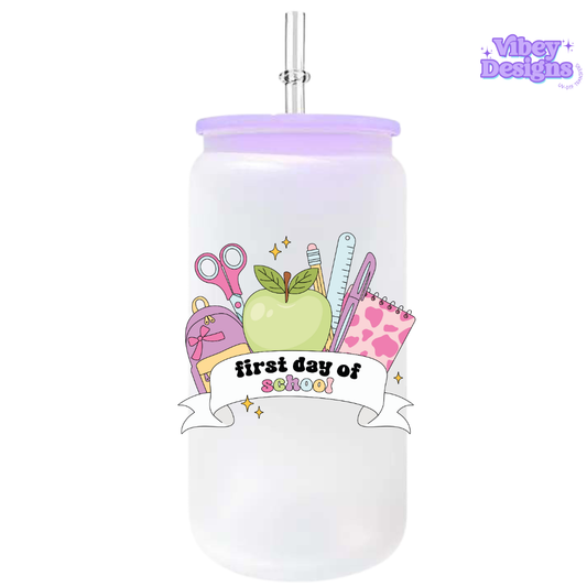 UV-DTF Transfer for Bottle, Glass, Mug, Diary - First day of school