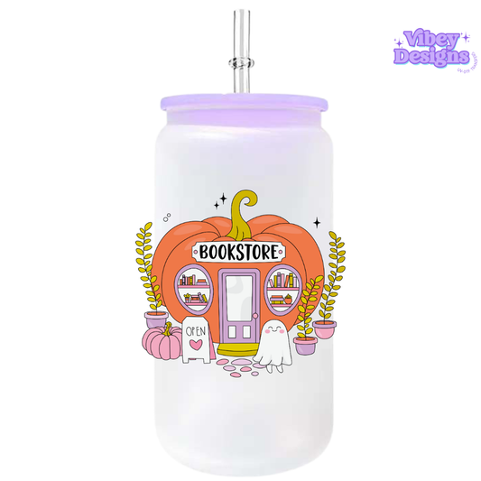 UV-DTF Transfer for Bottle, Glass, Mug, Diary - Pumpkin Bookstore