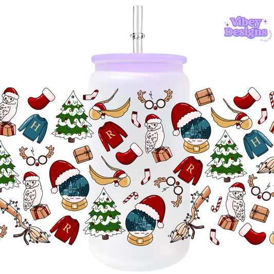 Uv Dtf Wrap For 16oz Libbey Glass - Magical Christmas