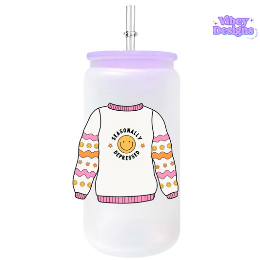 UV-DTF Transfer for Bottle, Glass, Mug, Diary - Seasonally Depressed