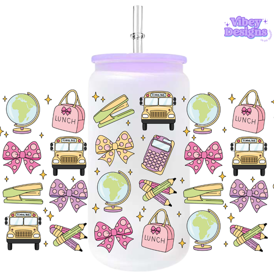 Uv Dtf Wrap For 16oz Libbey Glass - Back to School