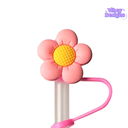 Pink Daisy 40oz Straw Topper