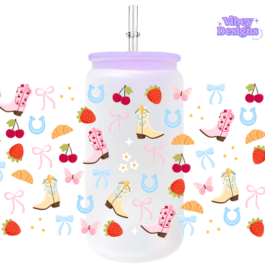 Uv Dtf Wrap For 16oz Libbey Glass - Cowgirl Things
