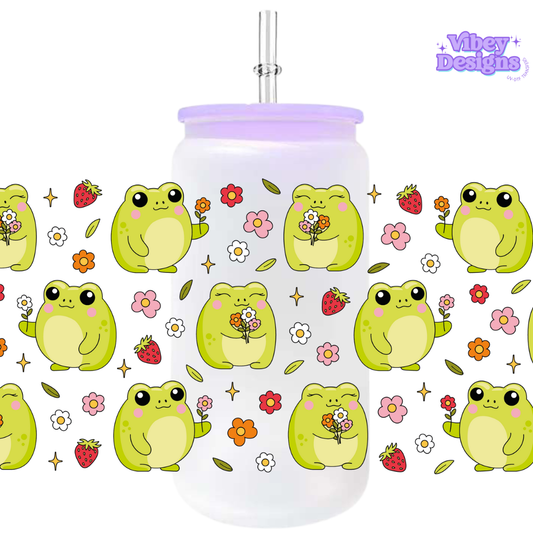 Uv Dtf Wrap For 16oz Libbey Glass - Froggies