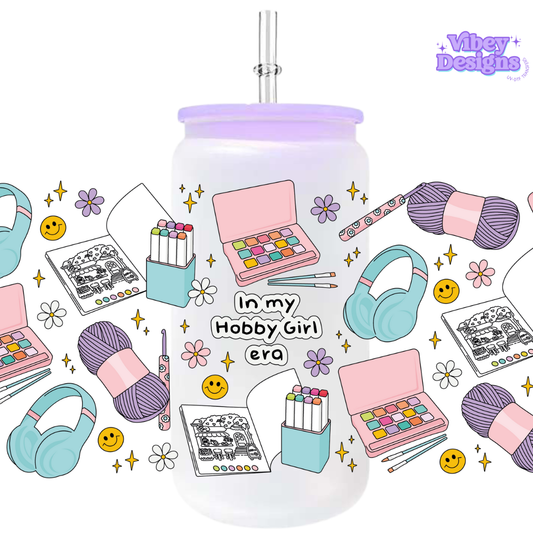 Uv Dtf Wrap For 16oz Libbey Glass - In my hobby girl era