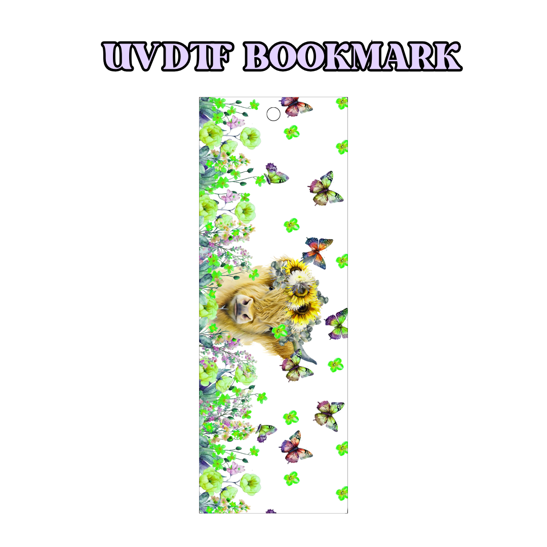 UV-DTF Bookmark Transfer - Green Highland Cow