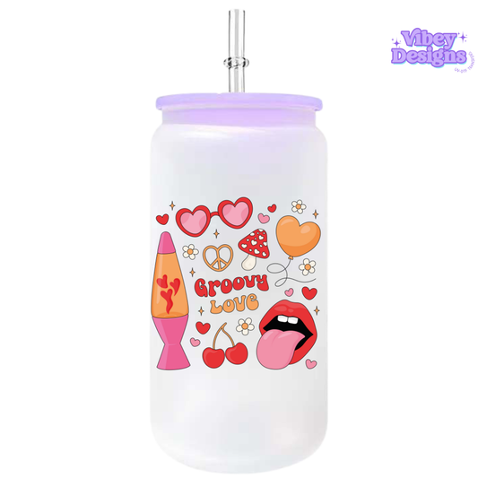 UV-DTF Transfer for Bottle, Glass, Mug, Diary - Groovy Love