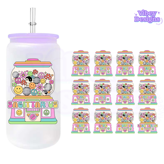 RTS UV-DTF Transfer for Bottle, Glass, Mug, Diary - Groovy Gumball Zodiac Bundle