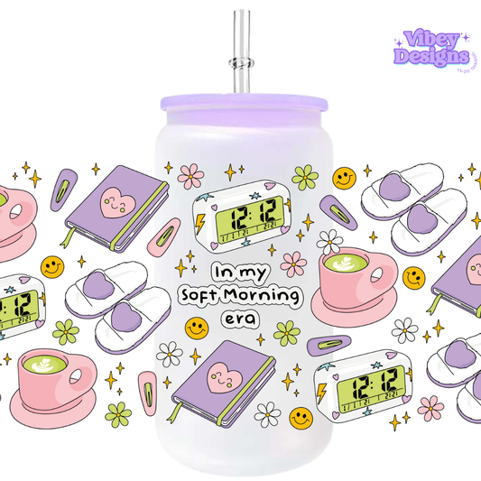Uv Dtf Wrap For 16oz Libbey Glass - In my soft morning era