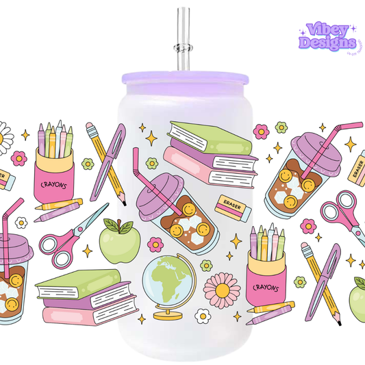Uv Dtf Wrap For 16oz Libbey Glass - School Stuff and Coffee