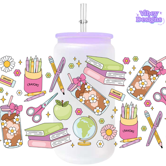 Uv Dtf Wrap For 16oz Libbey Glass - School Stuff and Coffee 2