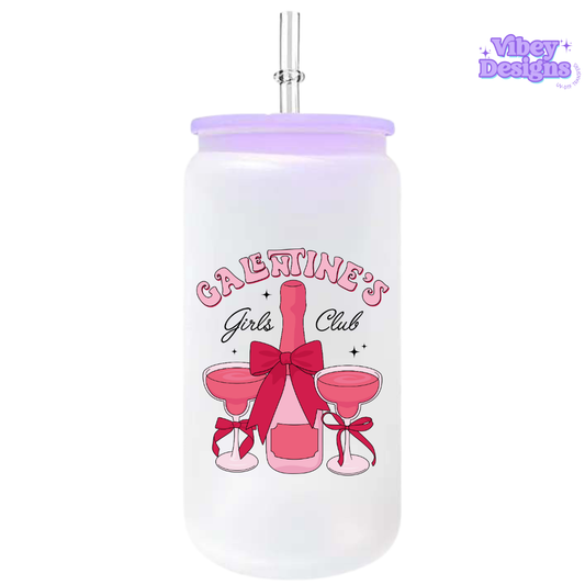 UV-DTF Transfer for Bottle, Glass, Mug, Diary - Galentines girl club