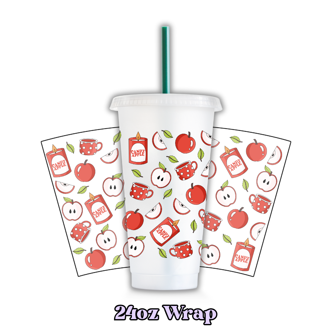 Uv Dtf Wrap For 24oz Cold Cup - Apples