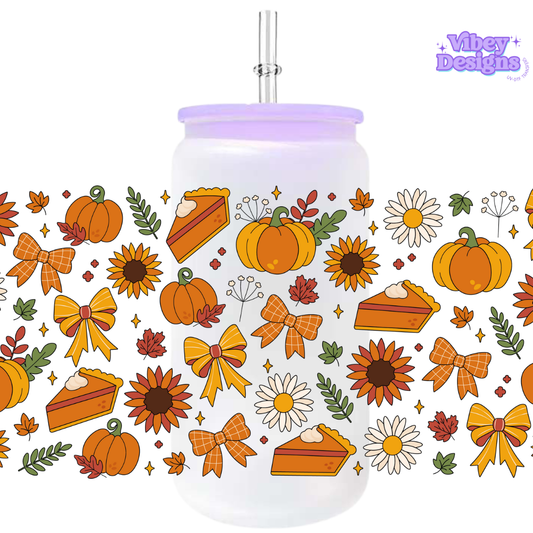 Uv Dtf Wrap For 16oz Libbey Glass - Fall Things