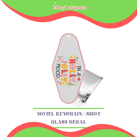 RTS Motel Keychain | Shotglass Decal - Holly Jolly Mood