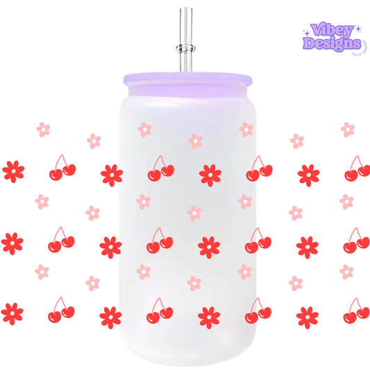 Uv Dtf Wrap For 16oz Libbey Glass - Simple Cherry