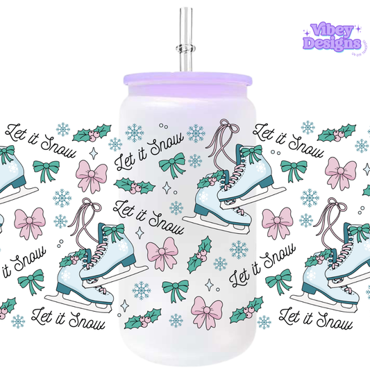 Uv Dtf Wrap For 16oz Libbey Glass - Let it snow