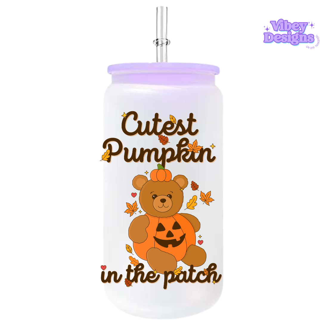 UV-DTF Transfer for Bottle, Glass, Mug, Diary - Cutest Pumpkin In The Patch