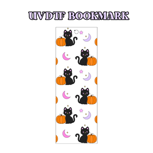 UV-DTF Bookmark Transfer - Kitty Pumpkins
