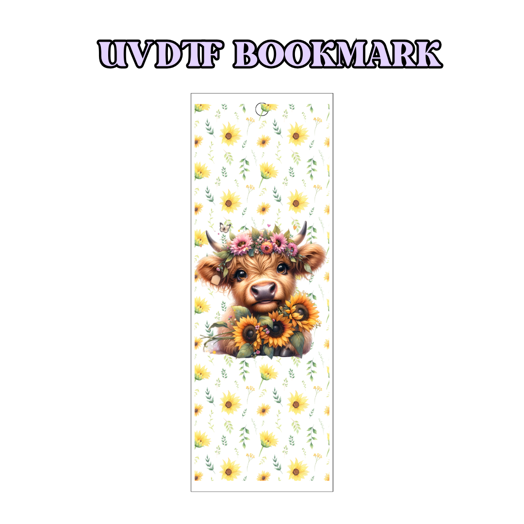 UV-DTF Bookmark Transfer - Sunflowers Cow