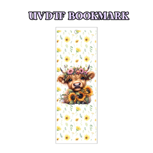 UV-DTF Bookmark Transfer - Sunflowers Cow