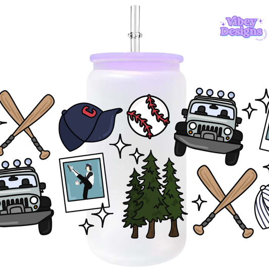 Uv Dtf Wrap For 16oz Libbey Glass - Forks Baseball