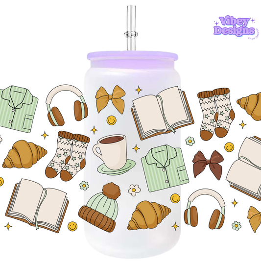 Uv Dtf Wrap For 16oz Libbey Glass - Cozy Days
