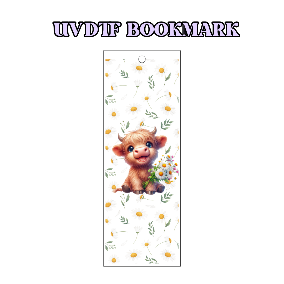 UV-DTF Bookmark Transfer - Daisies Cow