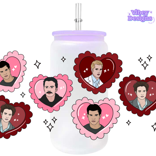 Uv Dtf Wrap For 16oz Libbey Glass - Vampire Hearts