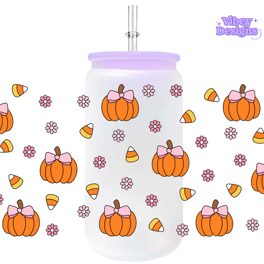 Uv Dtf Wrap For 16oz Libbey Glass - Pumpkin Candy