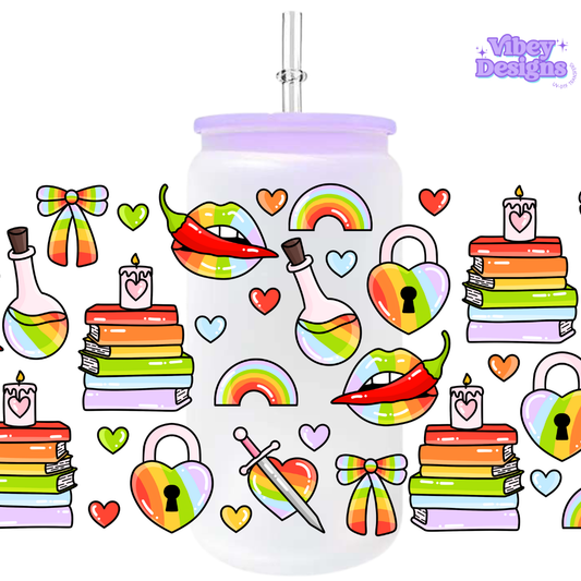 Uv Dtf Wrap For 16oz Libbey Glass - Rainbow Books