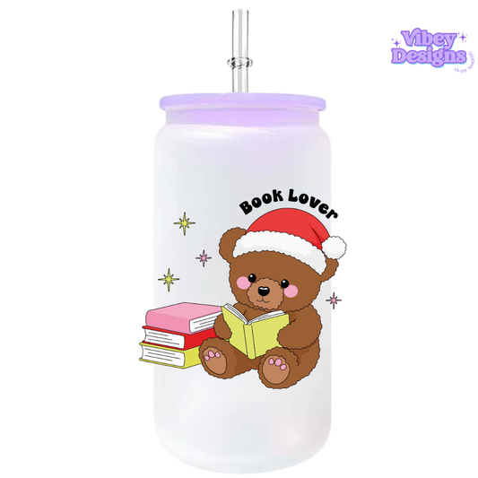 UV-DTF Transfer for Bottle, Glass, Mug, Diary - Booklover Bear