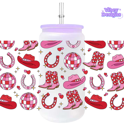 Uv Dtf Wrap For 16oz Libbey Glass - Howdy Valentines