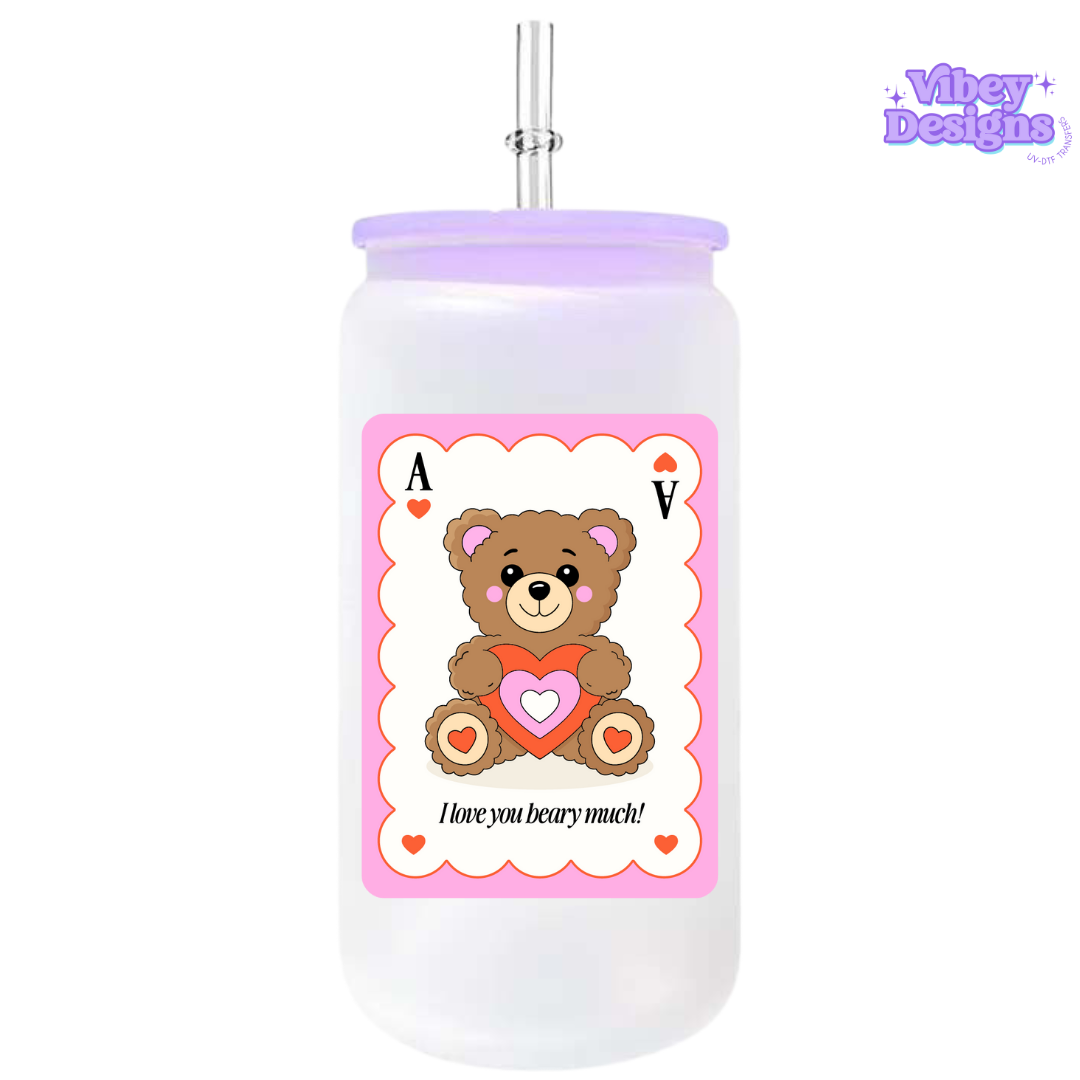 UV-DTF Transfer for Bottle, Glass, Mug, Diary - Love you berry much (orange)