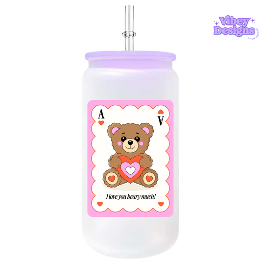 UV-DTF Transfer for Bottle, Glass, Mug, Diary - Love you berry much (orange)