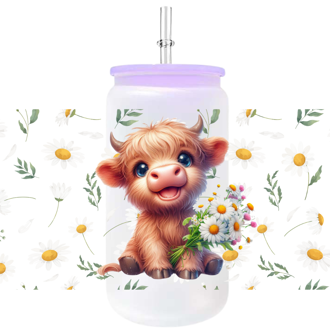 UV-DTF Bookmark Transfer - Daisies Cow